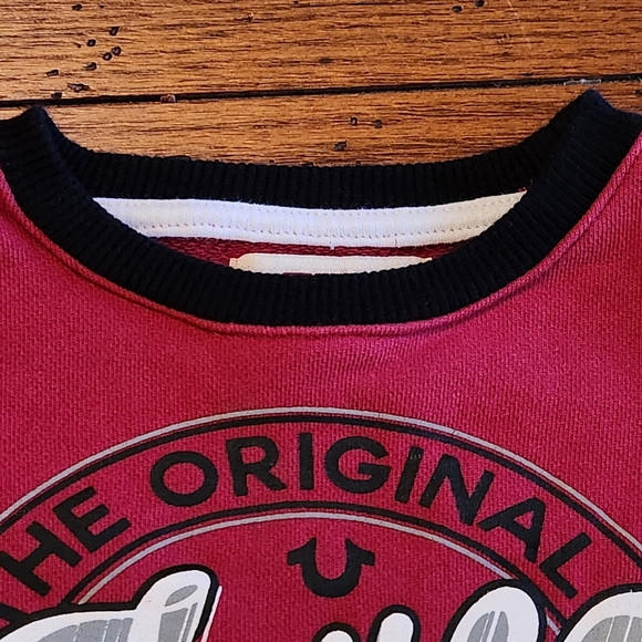 True Religion Heavyweight Sweatshirt Size 18 Month Colors Maroon Black White - Picture 2 of 10